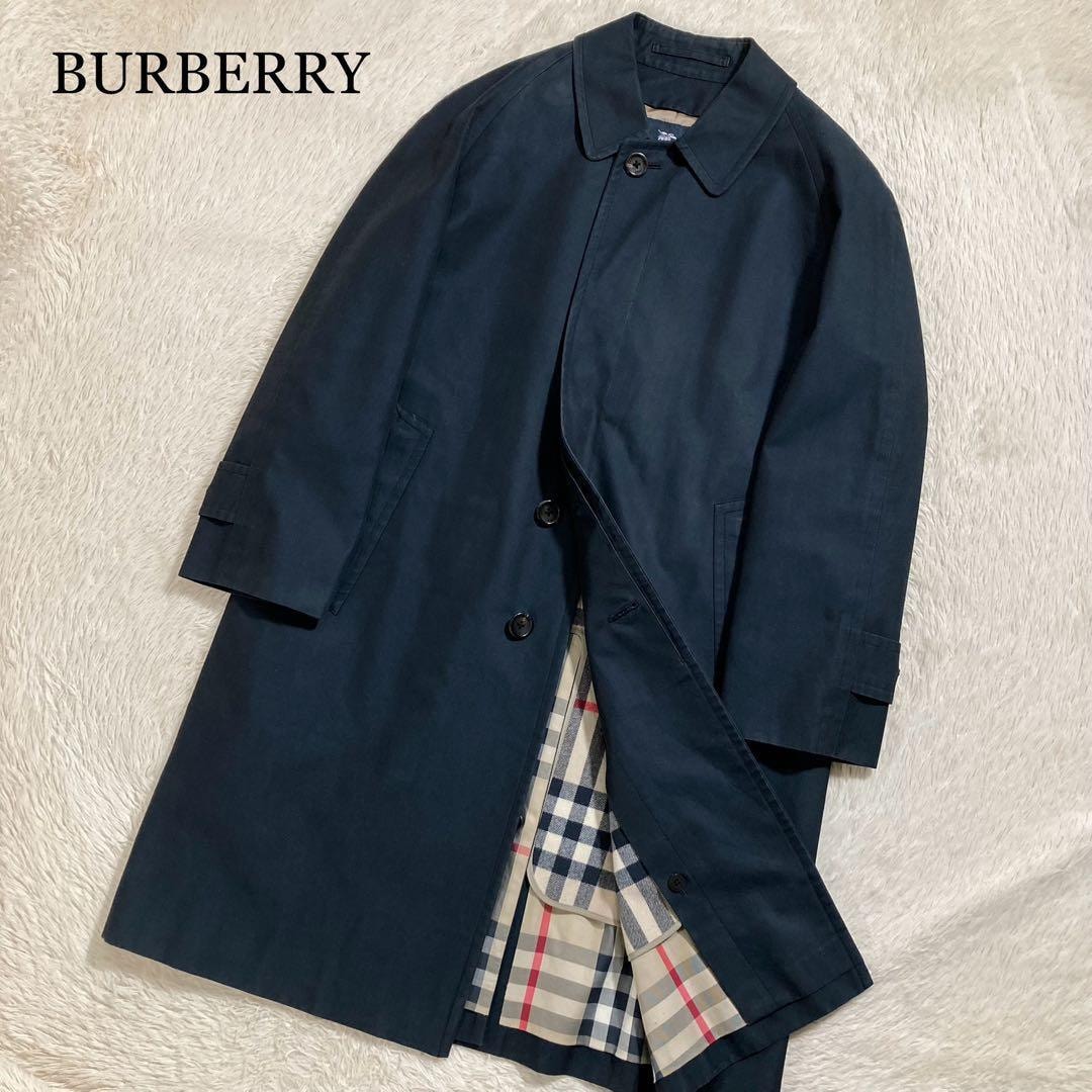 美品 BURBERRY バーバリー ステンカラーコート 2WAY ロング コットン ノバチェック