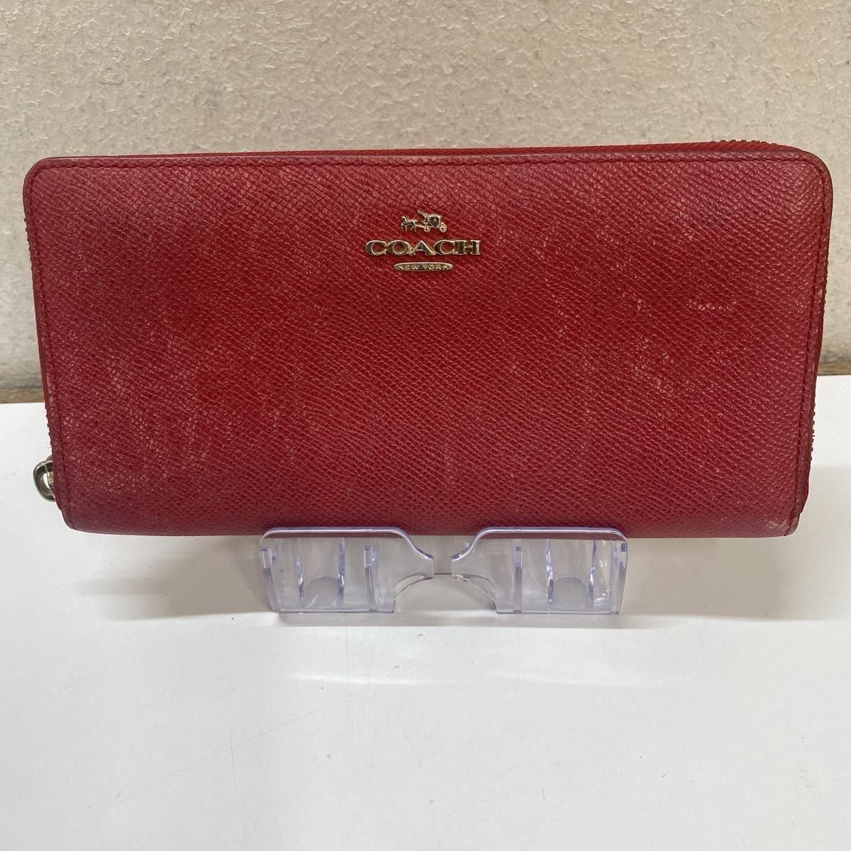 COACH コーチ ラウンドファスナー 二つ折り財布 レザー 