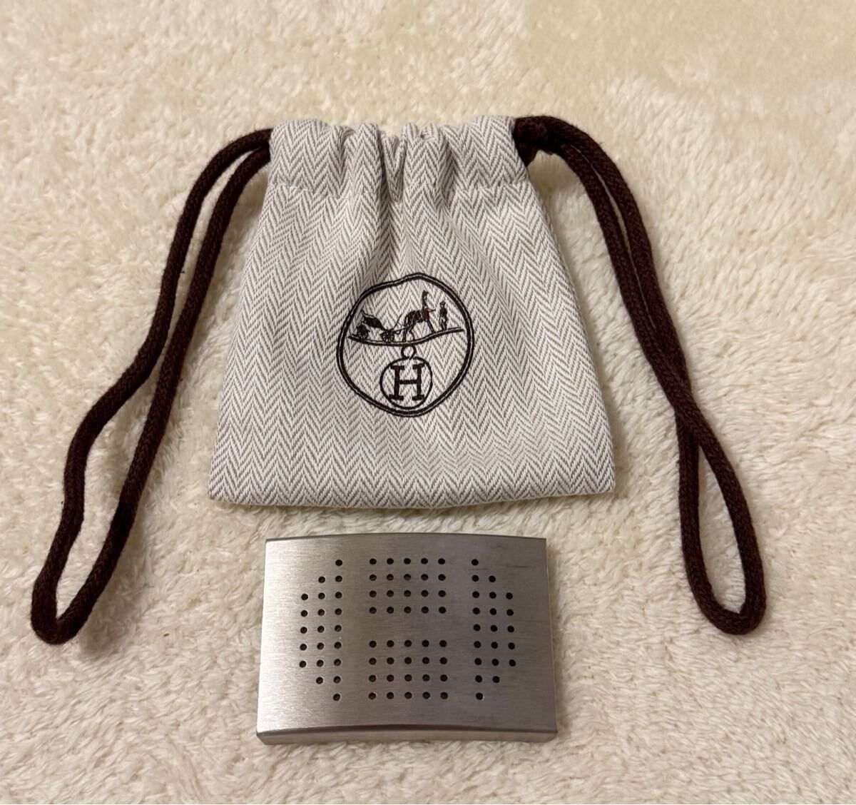 未使用に近い】HERMES エルメス ベルトバックル エブリン パンチング  