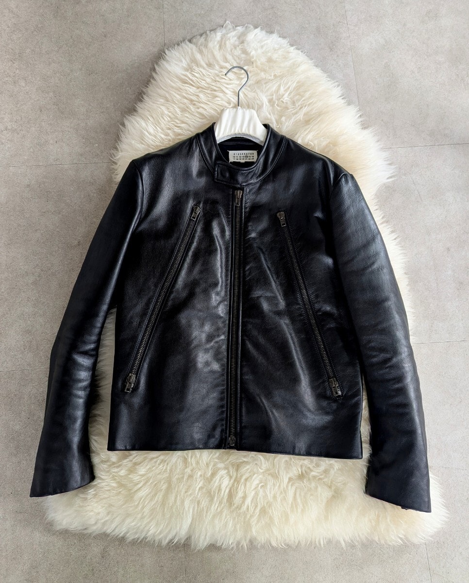 美品　2013SS　マルジェラ　カーフスキン　八の字　ライダース　ジャケット