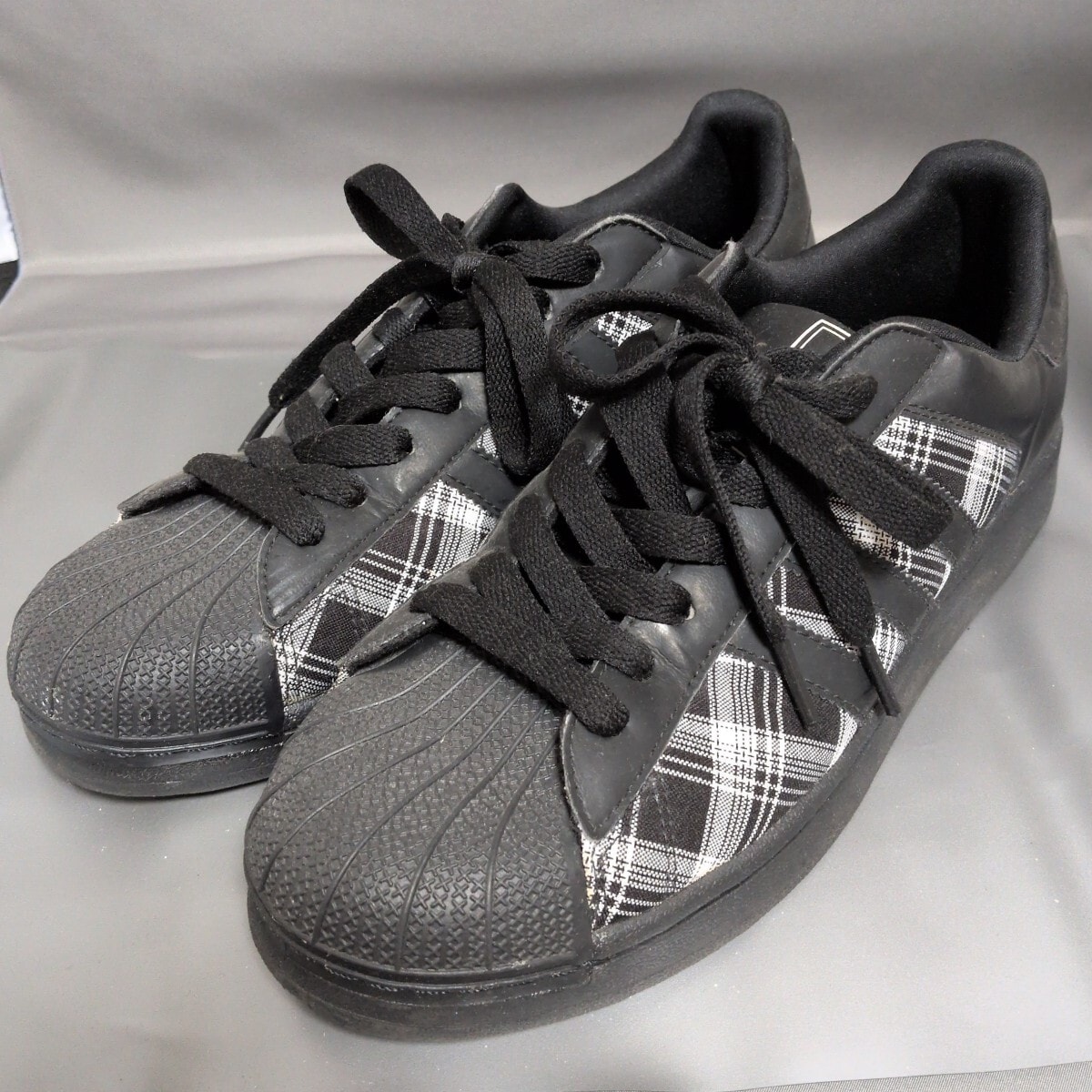 【割引】adidas アディダス★SUPERSTARⅡ スーパースターⅡ★ブラック/ホワイトチェック★28センチ
