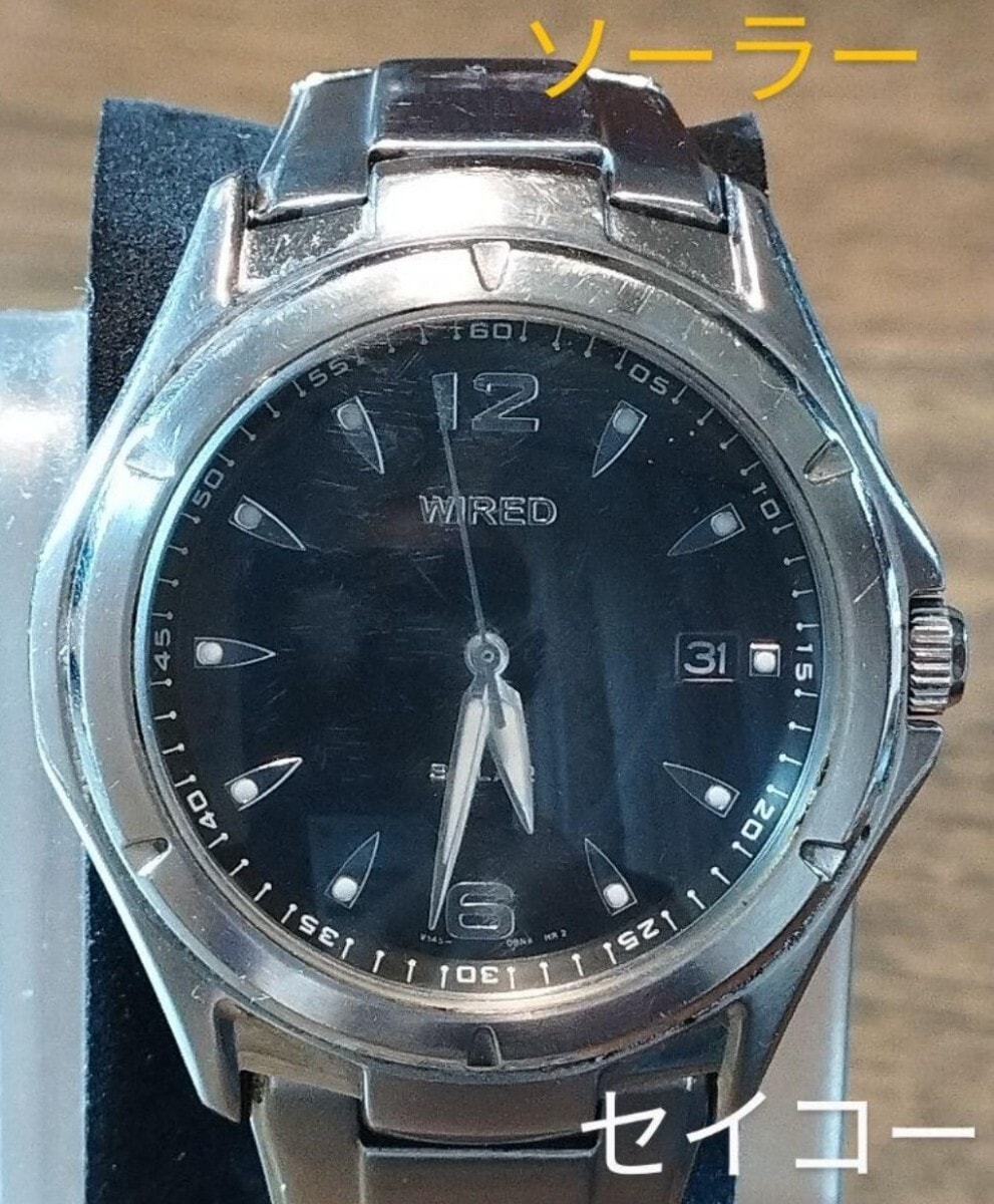 BL27　セイコー・ワイヤード　　　　　ソーラー時計　稼働品　日付つき