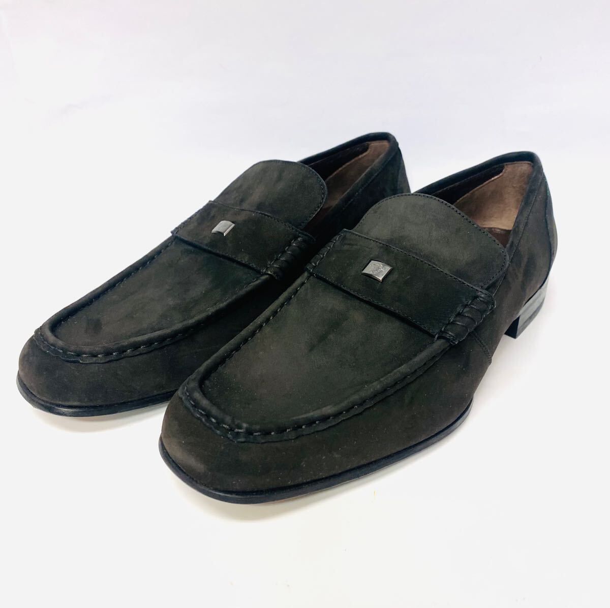 未使用　定価15万　GIANNI VERSACE ジャンニヴェルサーチ　スウェードローファー　メデューサ　箱付き　イタリア製