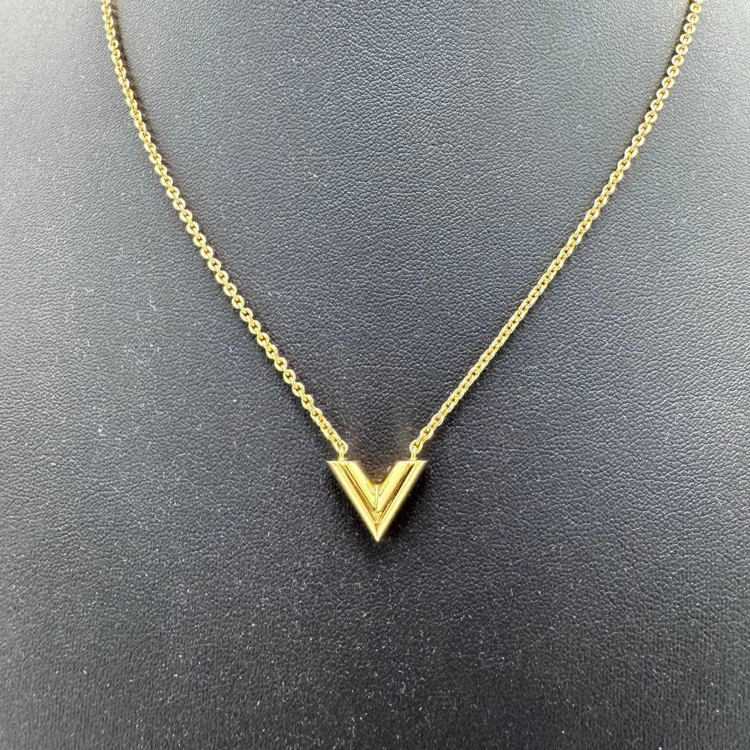 No.437 超人気☆【超美品】ルイヴィトン ネックレス エッセンシャルV M61083 付属品完備 ゴールド アクセサリー ペンダント レディース