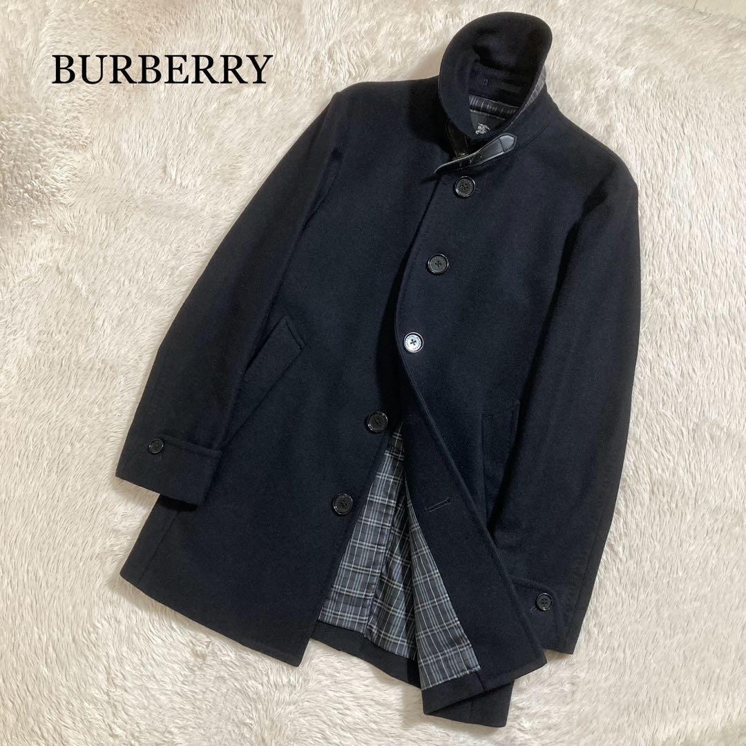 美品 BURBERRY バーバリー ステンカラーコート ノバチェック カシミヤ ウール