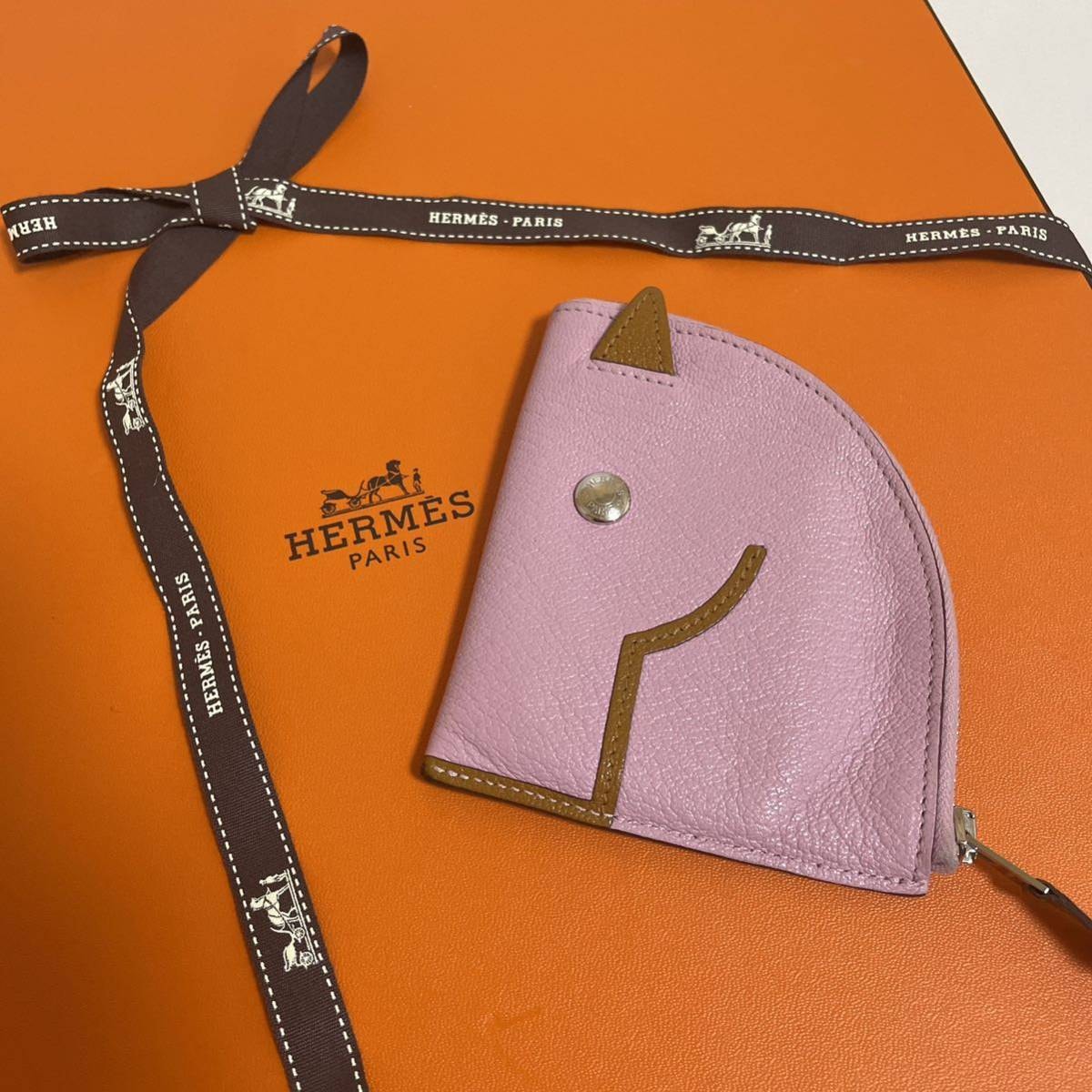 ★美品 HERMES エルメス パドック コインカードケース ピンク 財布 馬