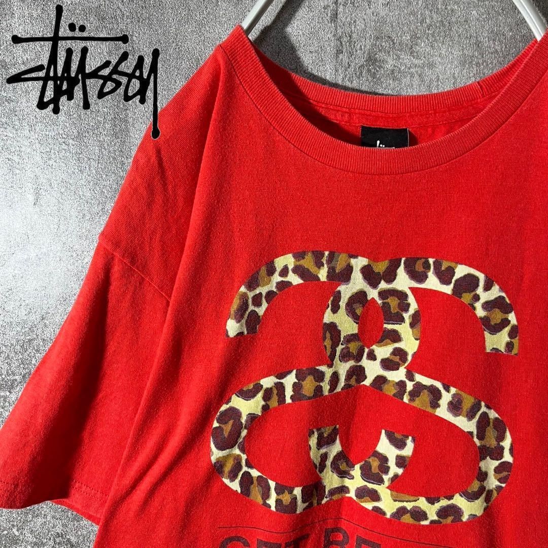 [大人気]　ステューシー　Tシャツ　SSリンク　ストックロゴ　ヒョウ柄　存在感◎