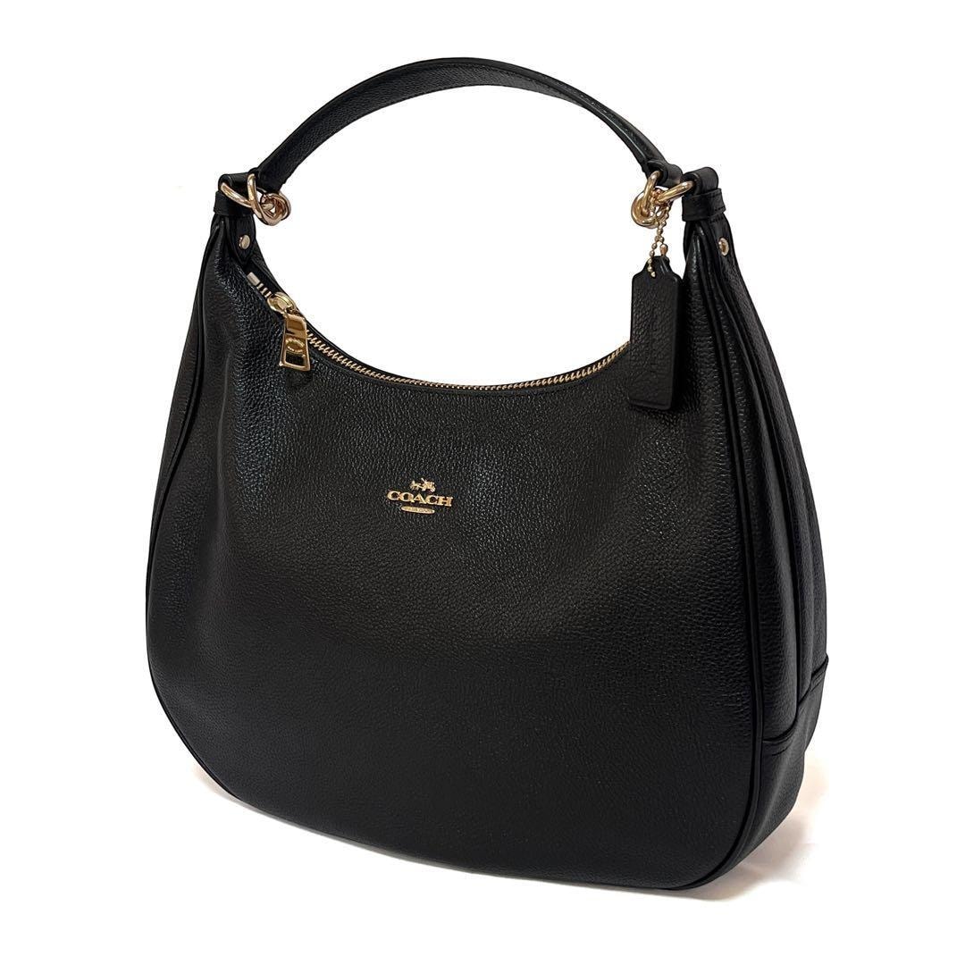 COACH コーチ ワンショルダーバッグ ホーボー レザー ブラック F38259 極美品