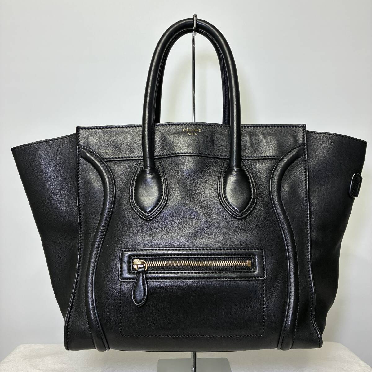 CELINE ラゲージ マイクロショッパー ハンドバッグ ブラック 美品 鑑定済