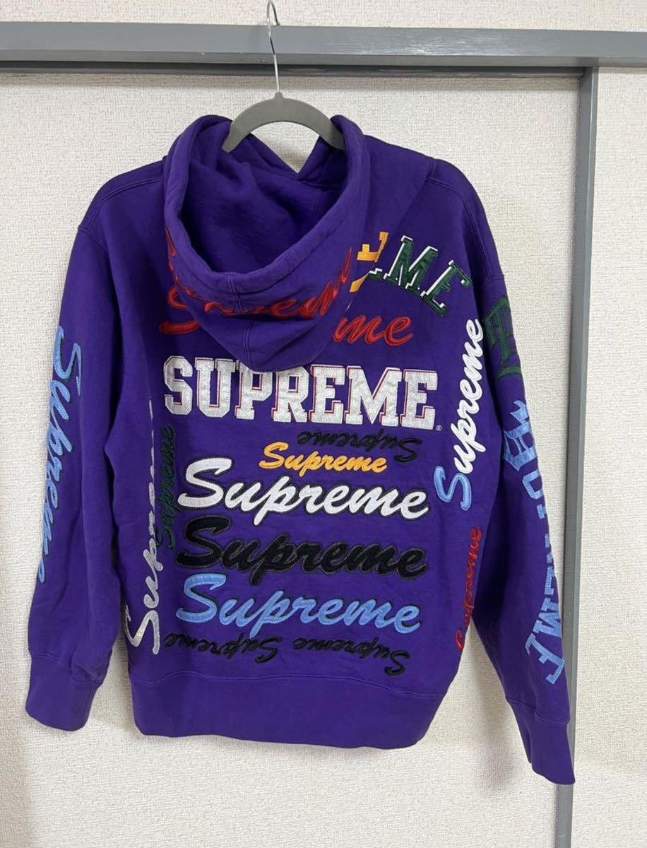 希少　Supreme Multi Logo Hooded Sweatshirt purple 紫　sサイズ　美品