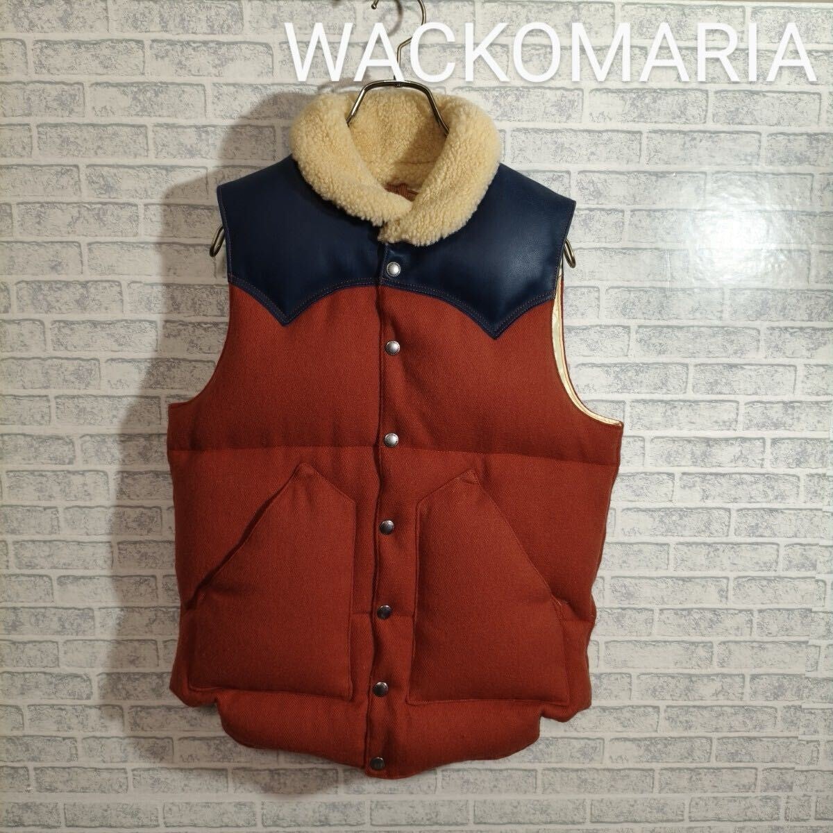 WAKO MARIA ワコマリア ロッキーマウンテン コラボ ダウンベスト ボア Sサイズ