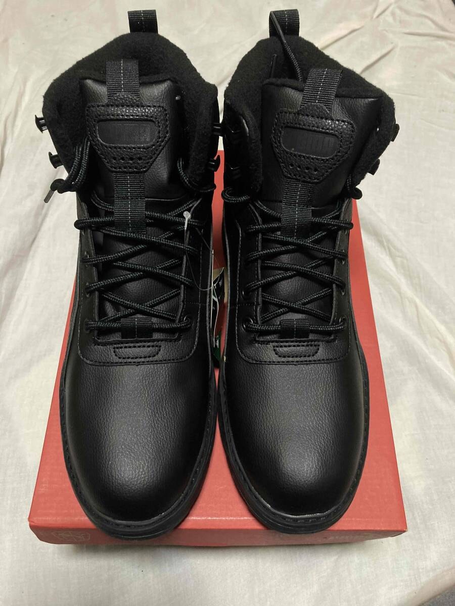 送料無料！新品未使用！９９９８円即決！PUMAで雨の日もおしゃれに！ラバーアッパーの雨の日用ハイカット！只今大流行中の黒！27.5cm！