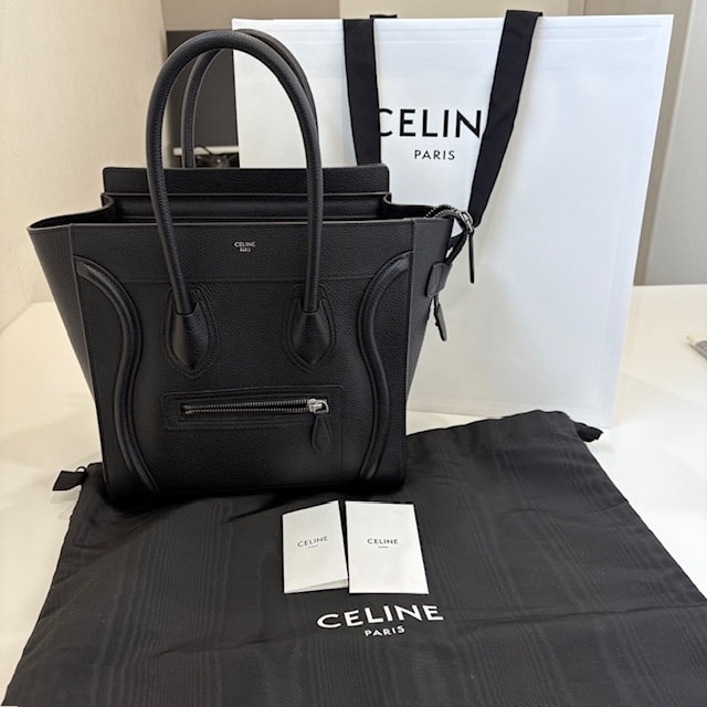 セリーヌ CELINE ラゲージ　マイクロショッパー ブラック 新ロゴ 美品
