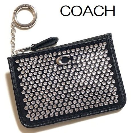 安心国内即発 COACH パヴェ クリスタル キーリング付パスケース 新品・未使用(ワケあり)】特価！ 可愛い COACH コーチ パヴェ