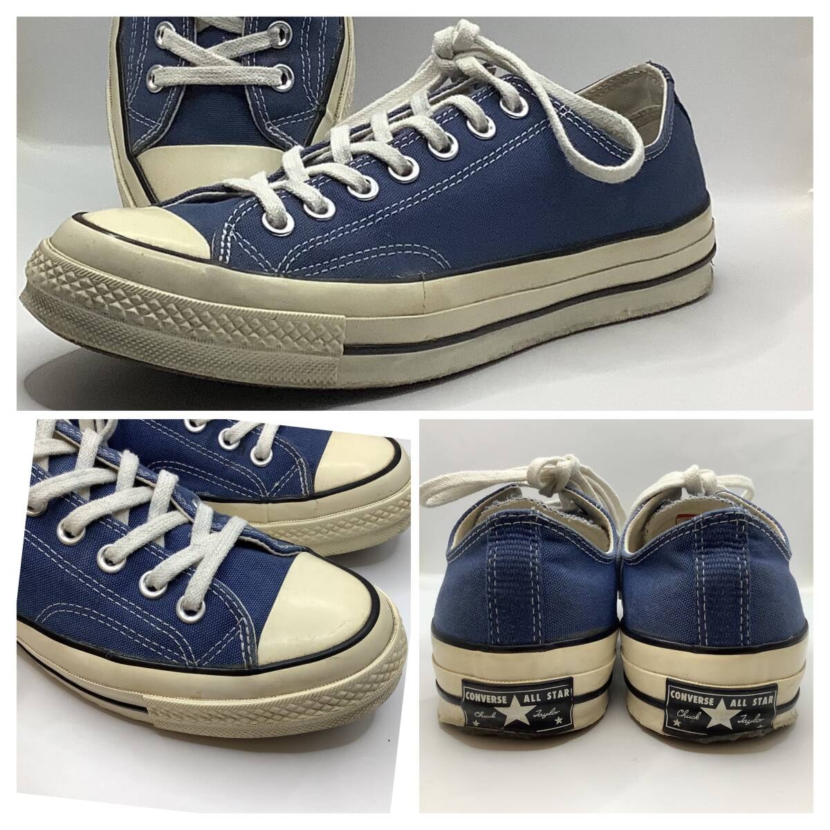コンバース chuck Taylor チャックテイラー ct70 オールスター CONVERSE 三ツ星 OX ローカット LOW US8.5 JP27㎝ 青 ブルー