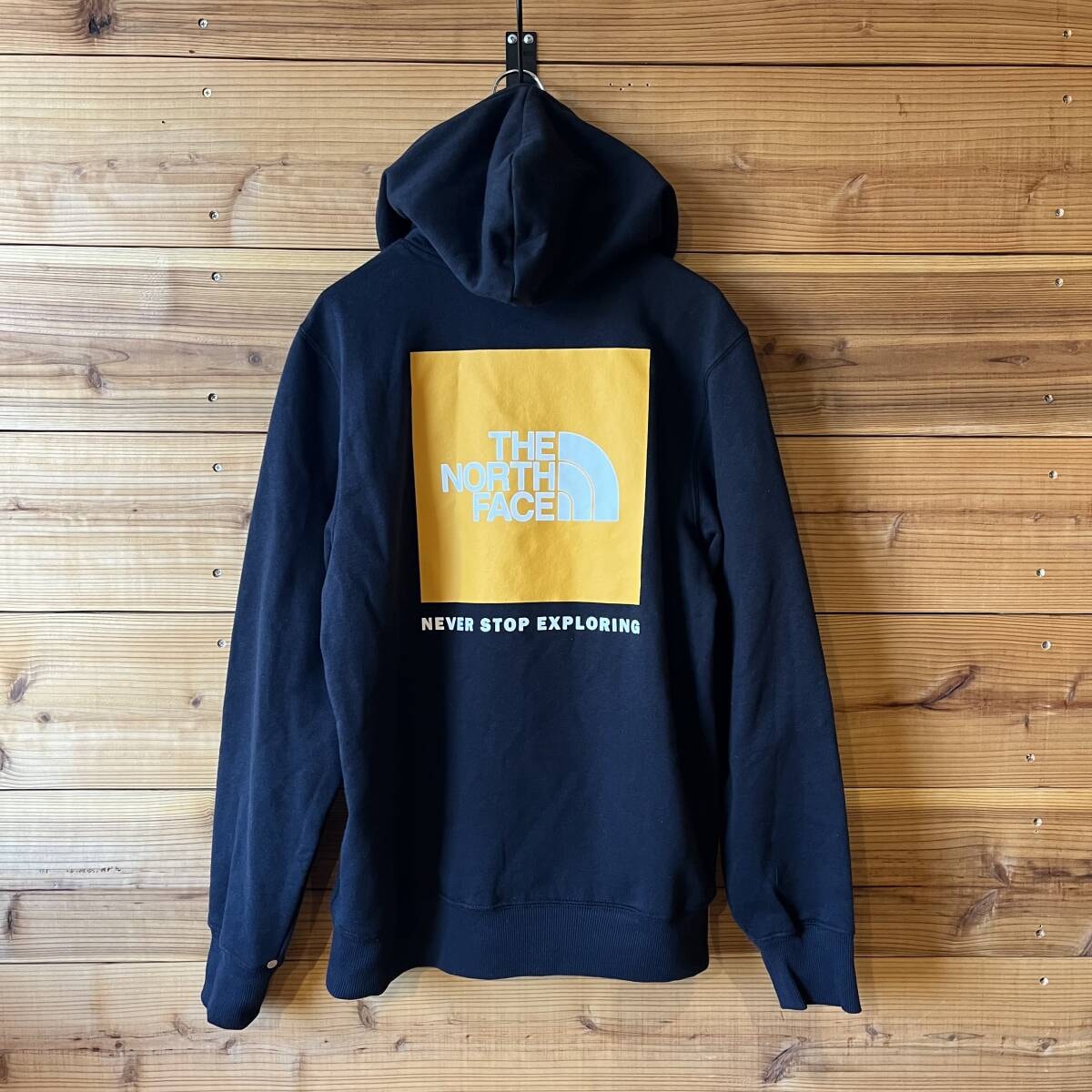 新品/訳アリ◆正規【M】メンズ 海外モデル THE NORTH FACE ボックス NSE プルオーバーパーカー 日本未入荷 Box Pulloverノースフェイス 黒 