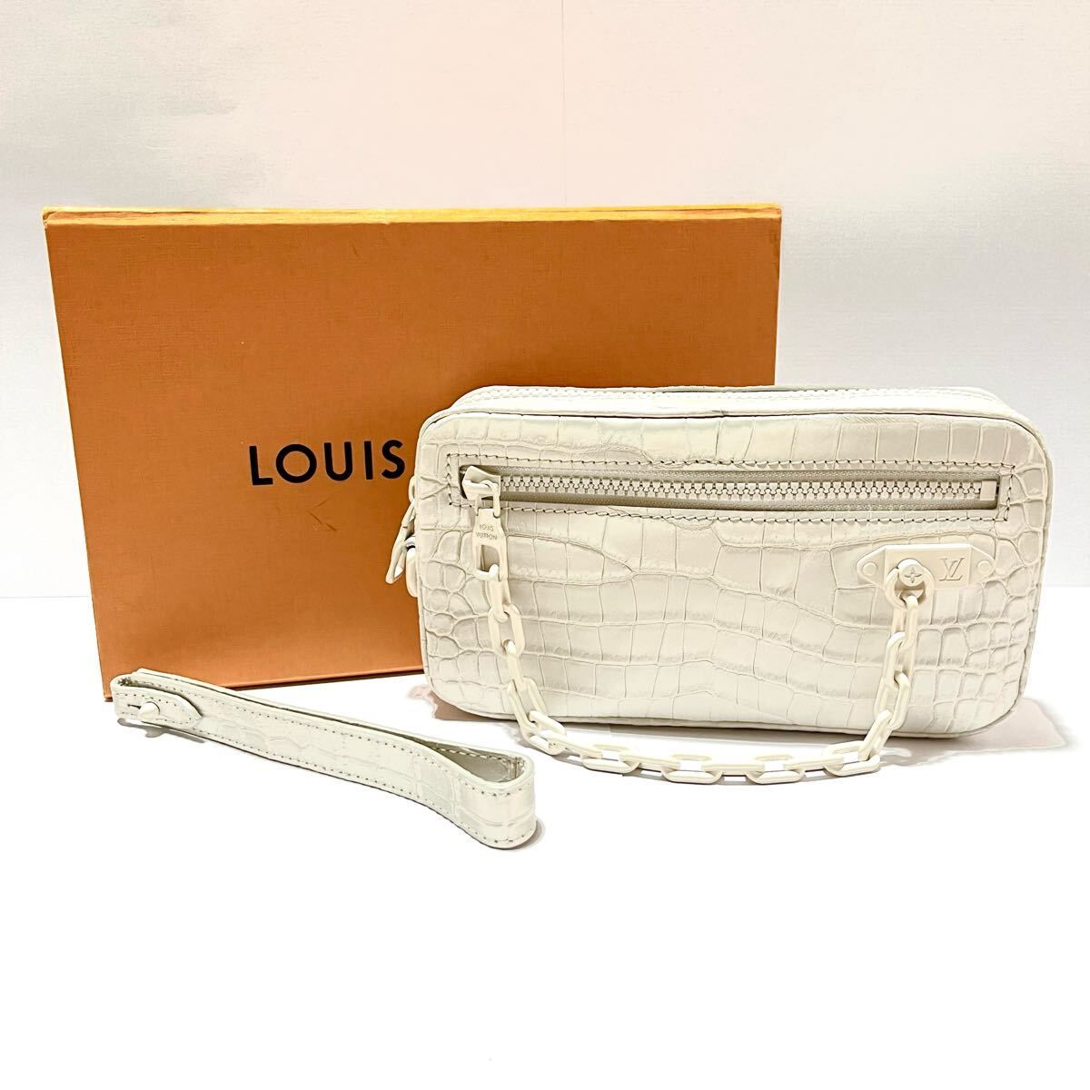 【未使用】ルイヴィトン クロコダイル メンズ クラッチバッグ ポシェットヴォルガ LOUIS VUITTON セカンドバッグ