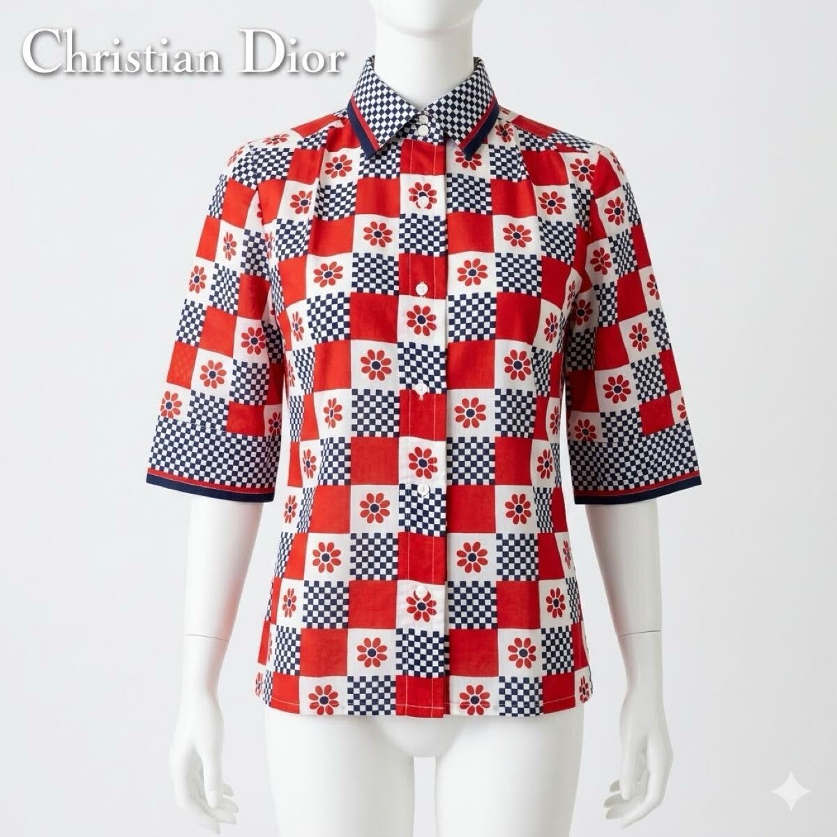 USED☆Christian Dior 花柄 Tシャツ　SizeM Christian Dior 花柄プリントTシャツ 40 【公式通販】
