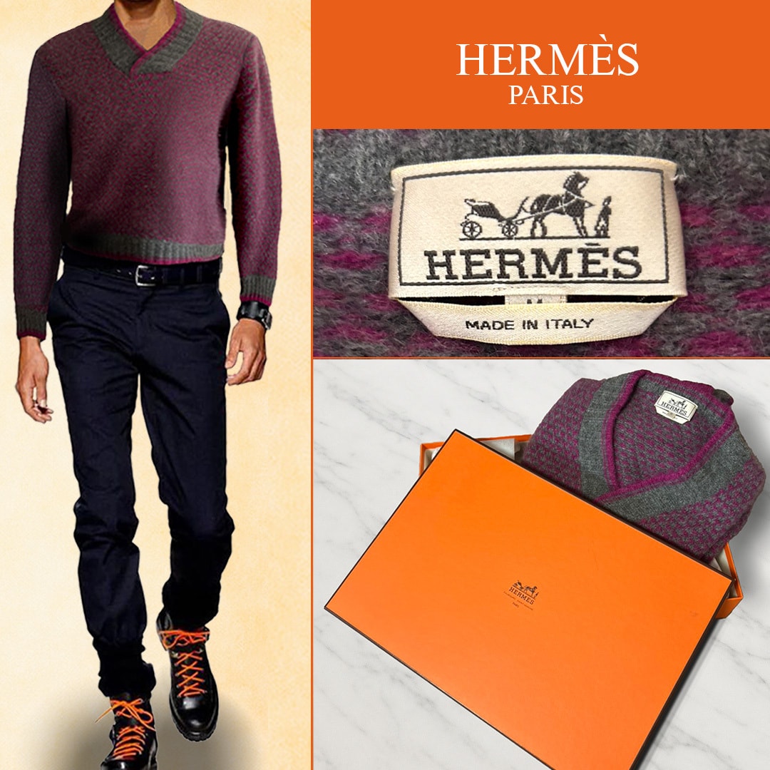 【極美品】エルメス カシミヤ100% セーター ニット Mサイズ HERMES
