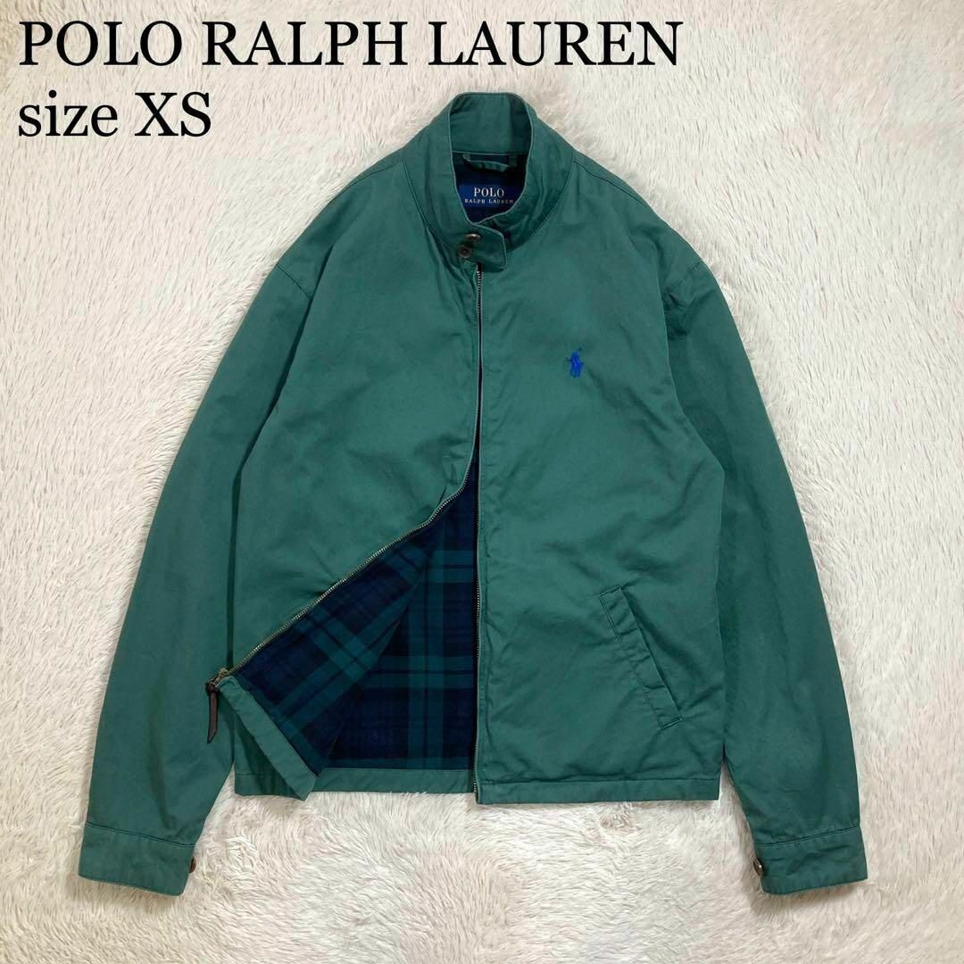 極美品 POLO RALPH LAUREN ポロラルフローレン スイングトップ ブルゾン ポニーロゴ ジップアップ コットン