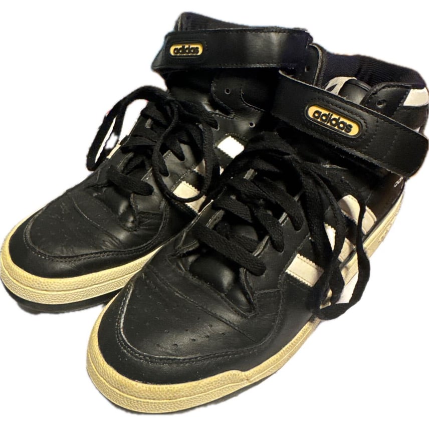 C (やや傷や汚れあり)】adidas フォーラムミッドスニーカー ブラック C (やや傷や汚れあり)】adidas フォーラムミッドスニーカー ブラック