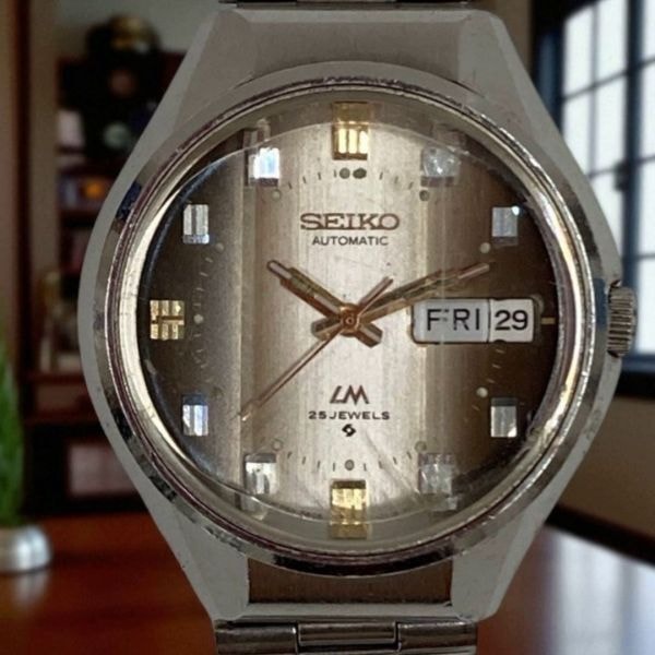 【稼働品/バンド破損】SEIKO ロードマチック 25石 5606-7290 グラデーションブラウン文字盤 自動巻 昭和レトロ ヴィンテージ腕時計