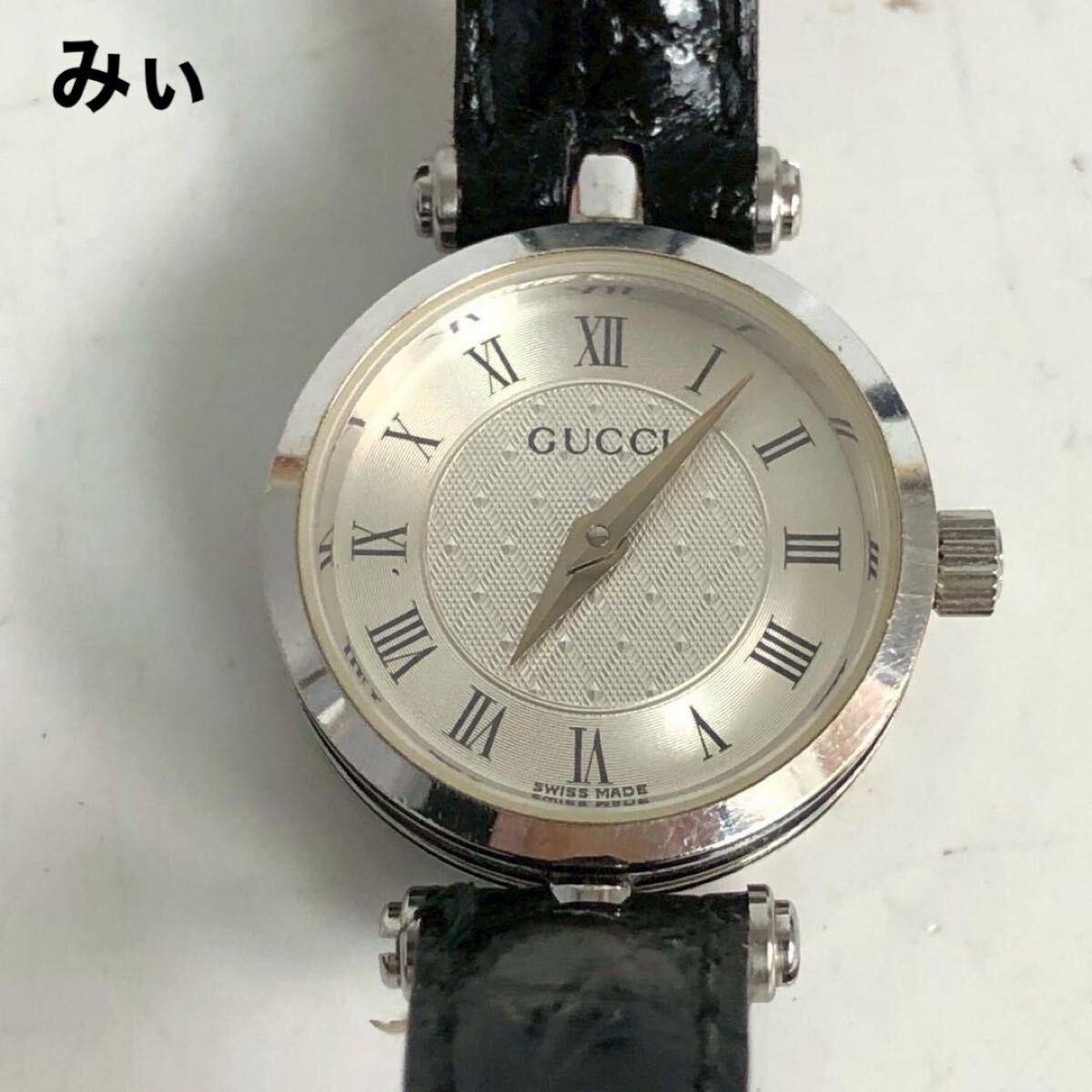 GUCCI グッチ シェリーライン 腕時計 ブラック レディース ブランド ウォッチ 時計 アナログ クォーツ 黒色 ゴールド 稼働中 ステンレス