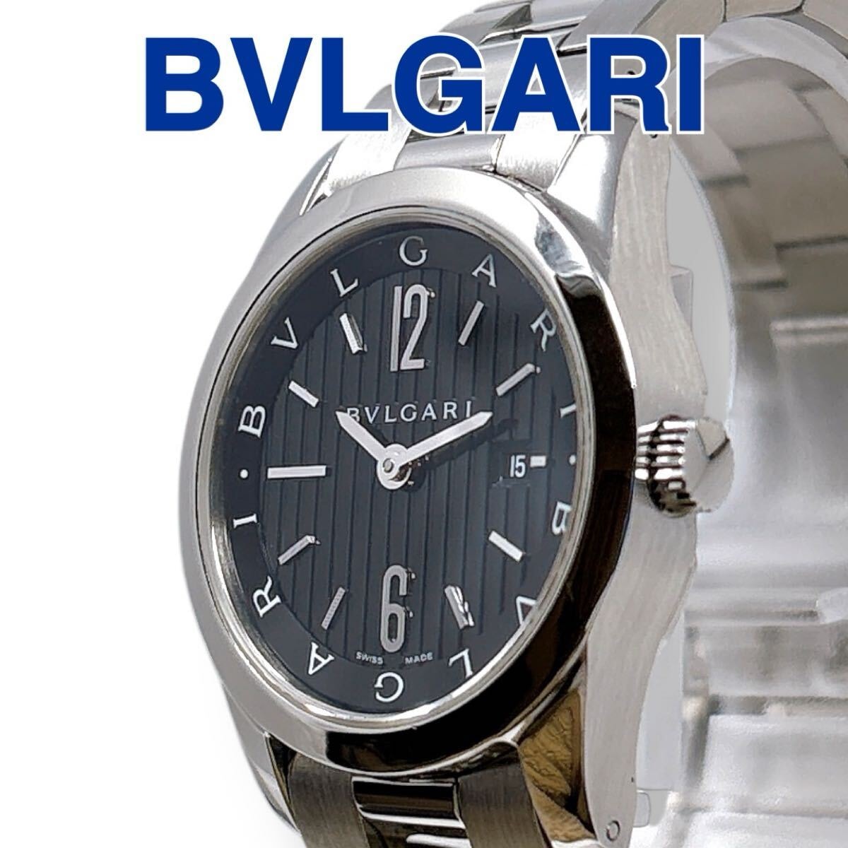未使用に近い】ブルガリ BVLGARI ソロテンポ ST30S ブラック文字盤 黒