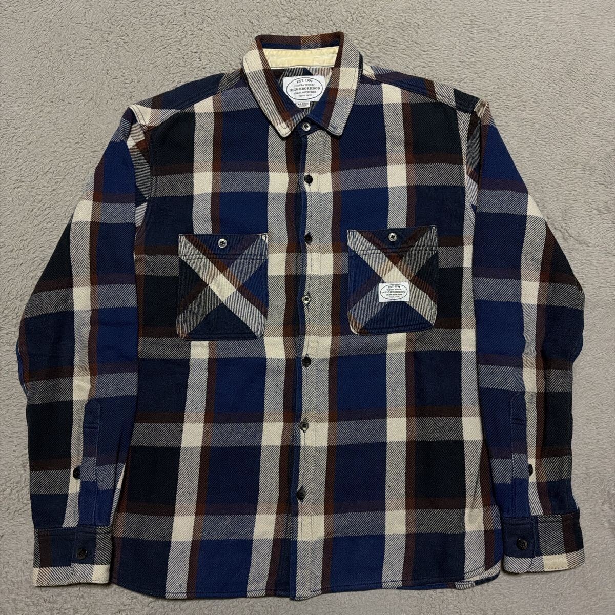 B (目立った傷や汚れなし)】15aw NEIGHBORHOOD LUMBERS ネルシャツ