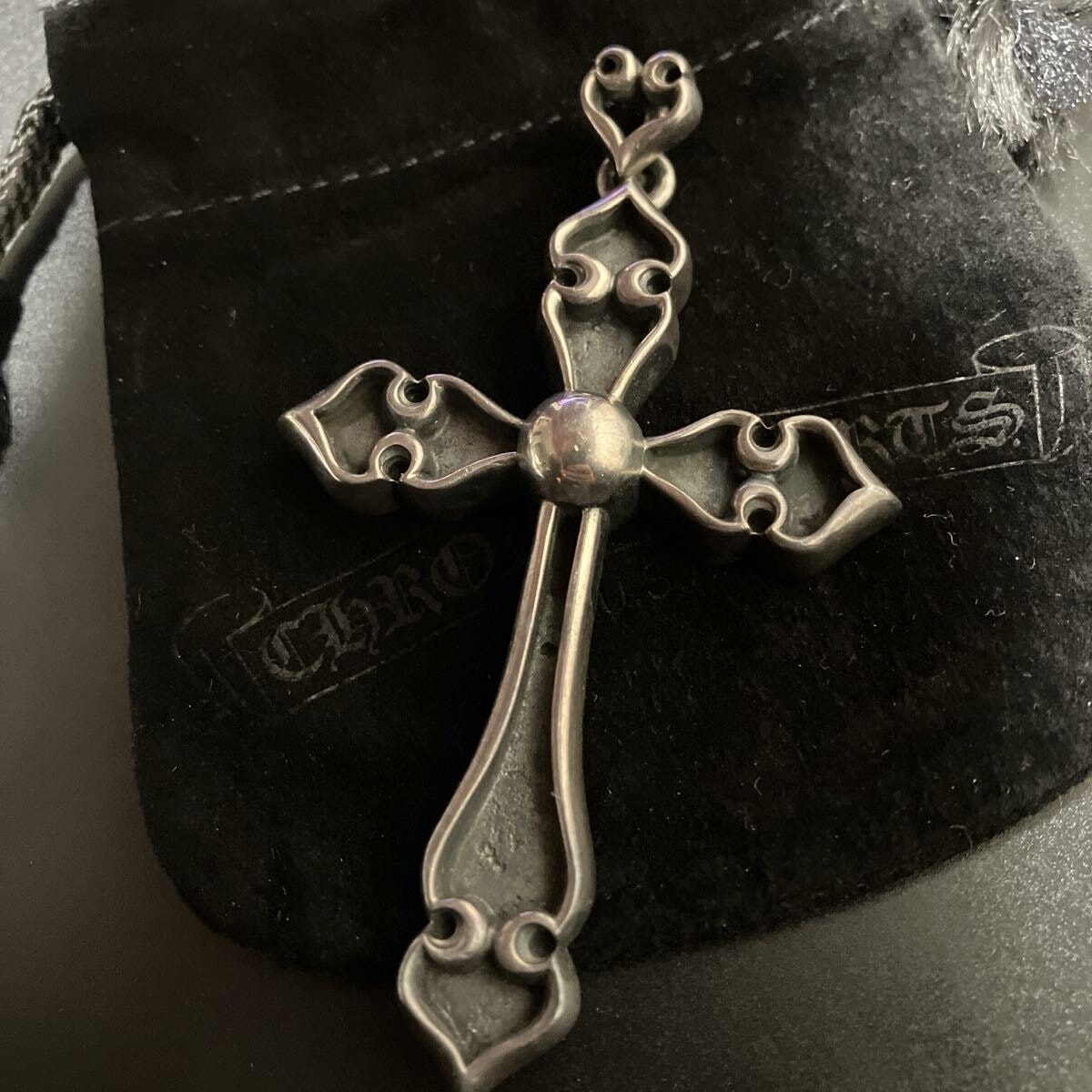 クロムハーツ　スペード　ラージクロス　ペンダントトップ　チャーム　ネックレス　CHROMEHEARTS