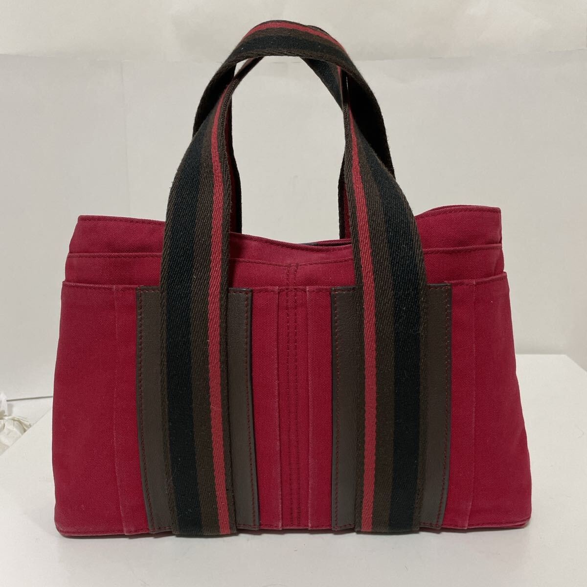 HERMES エルメス トロカホリゾンタルPM トートバッグ レッド 中古