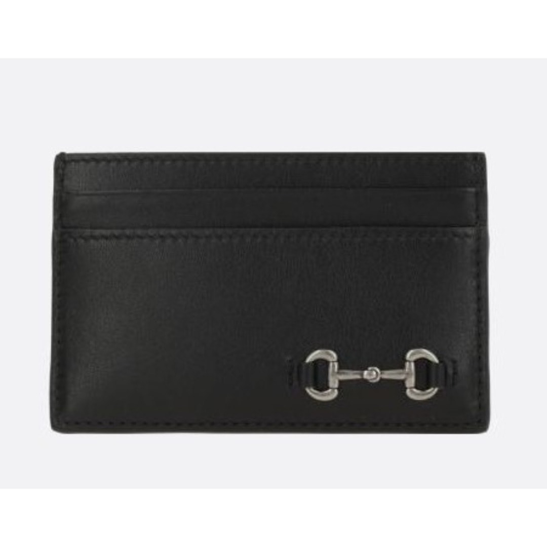 【GUCCI】ホースビット スムースレザー カードケース ブラック