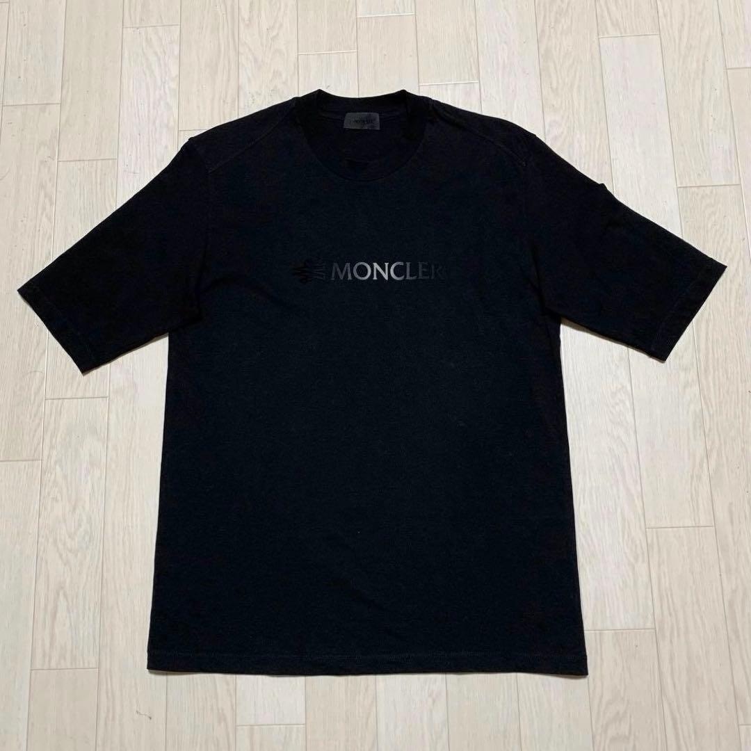 極美品 モンクレール スリムフィット 黒Tシャツ M ブラック 4S193 