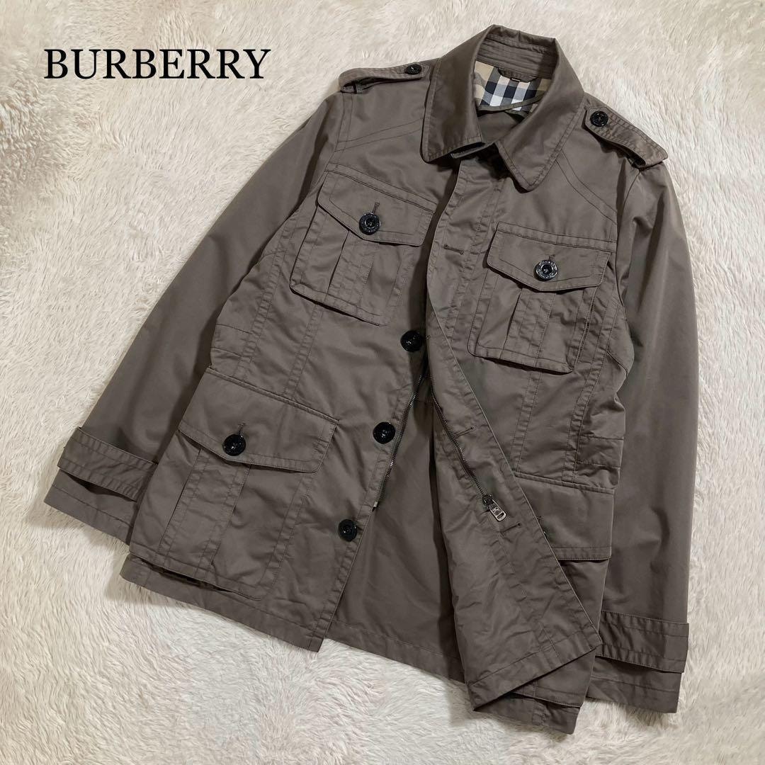 美品 BURBERRY バーバリー フィールドジャケット ミリタリー ノバチェック コットン M-65