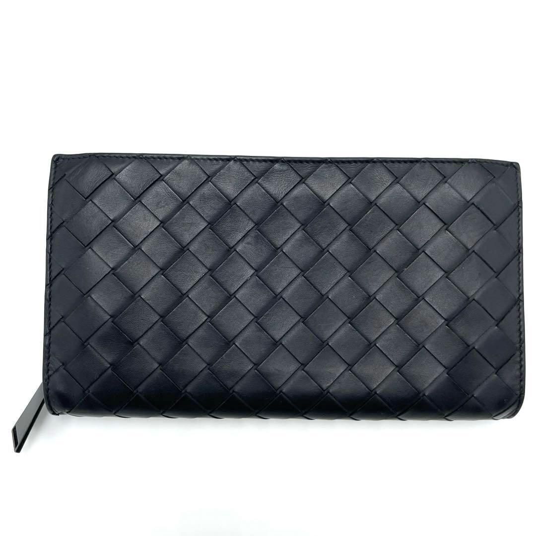 No.268 希少【美品】BottegaVeneta ボッテガヴェネタ イントレチャート 長財布 ラウンドジップ RFID反応有 メンズ レディース ユニセックス