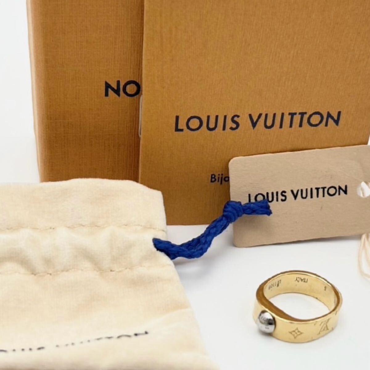 LOUIS VUITTON ルイヴィトン ナノグラム リング 指輪　Sサイズ 10.5号 ジュエリー GP ギフトボックス付き 