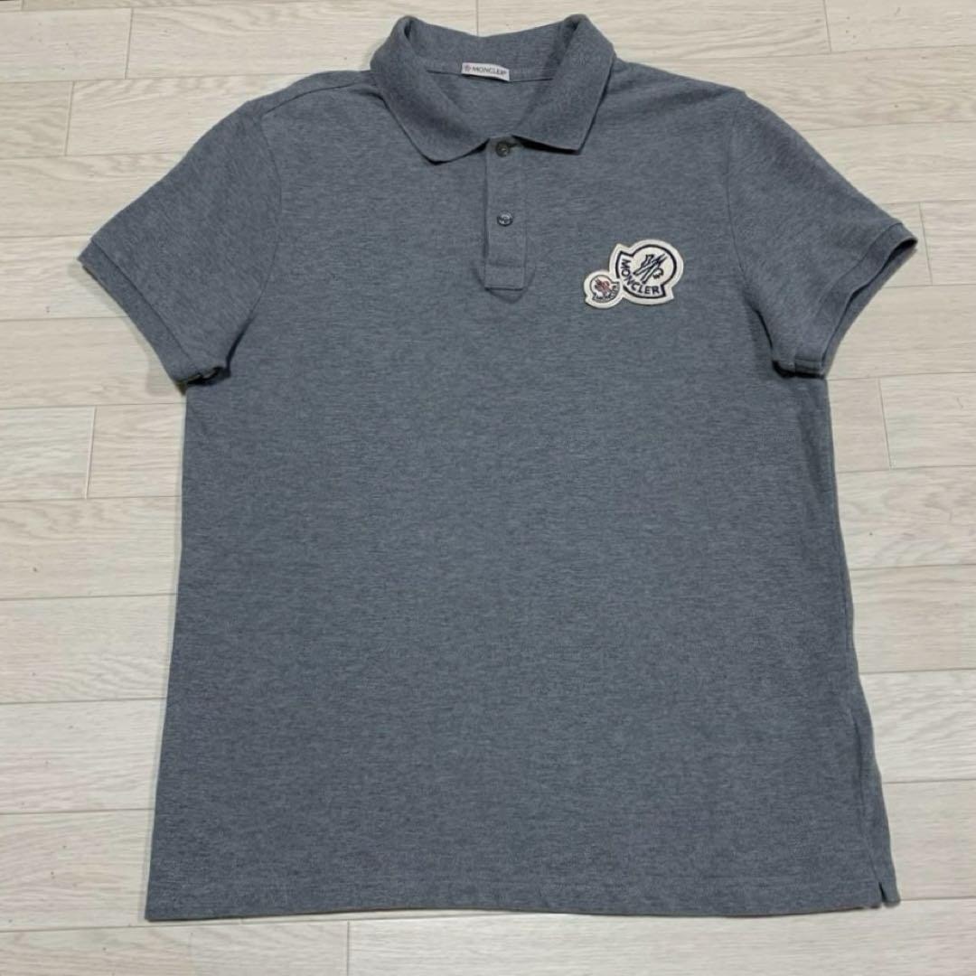 『国内正規品』モンクレールグレー ポロシャツLサイズ MONCLER（モンクレール） ポロシャツ MAGLIA POLO MANICA C メンズ