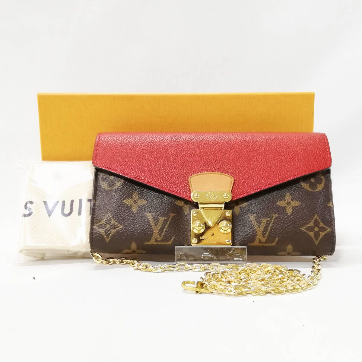 【美品級】ルイ・ヴィトン（モノグラム）ポルトフォイユ・パラス　チェーンウォレット LOUIS VUITTON ルイヴィトン 財布 レディース モノグラム