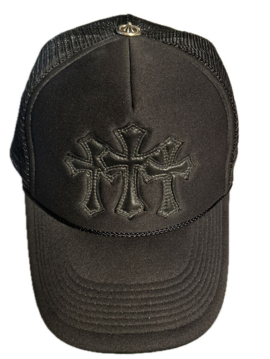美品　正規品　3 セメタリー　クロス　クロスパッチ　クロムハーツ トラッカー メッシュ　キャップ ブラック 黒 OLD オールド