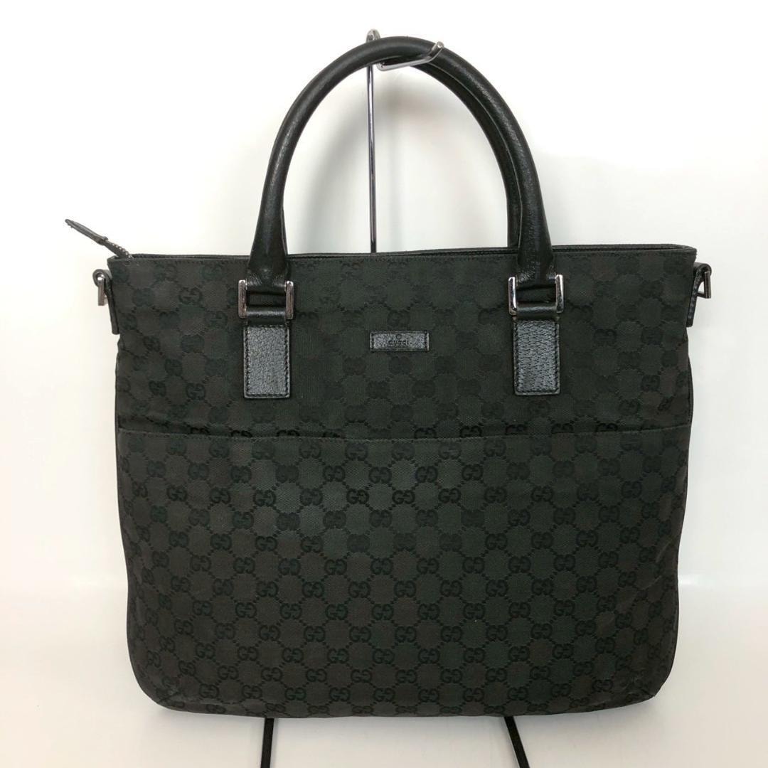 GUCCI ハンドバッグ キャンバス GG柄 黒 グッチGG柄 アウトレット 黒