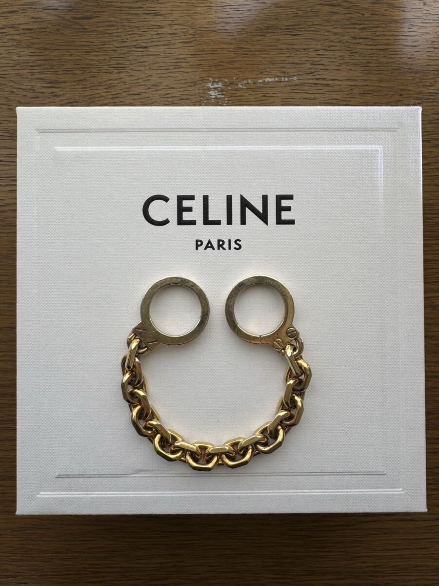 C (やや傷や汚れあり)】CELINE セリーヌ ハンドカフ ブレスレット
