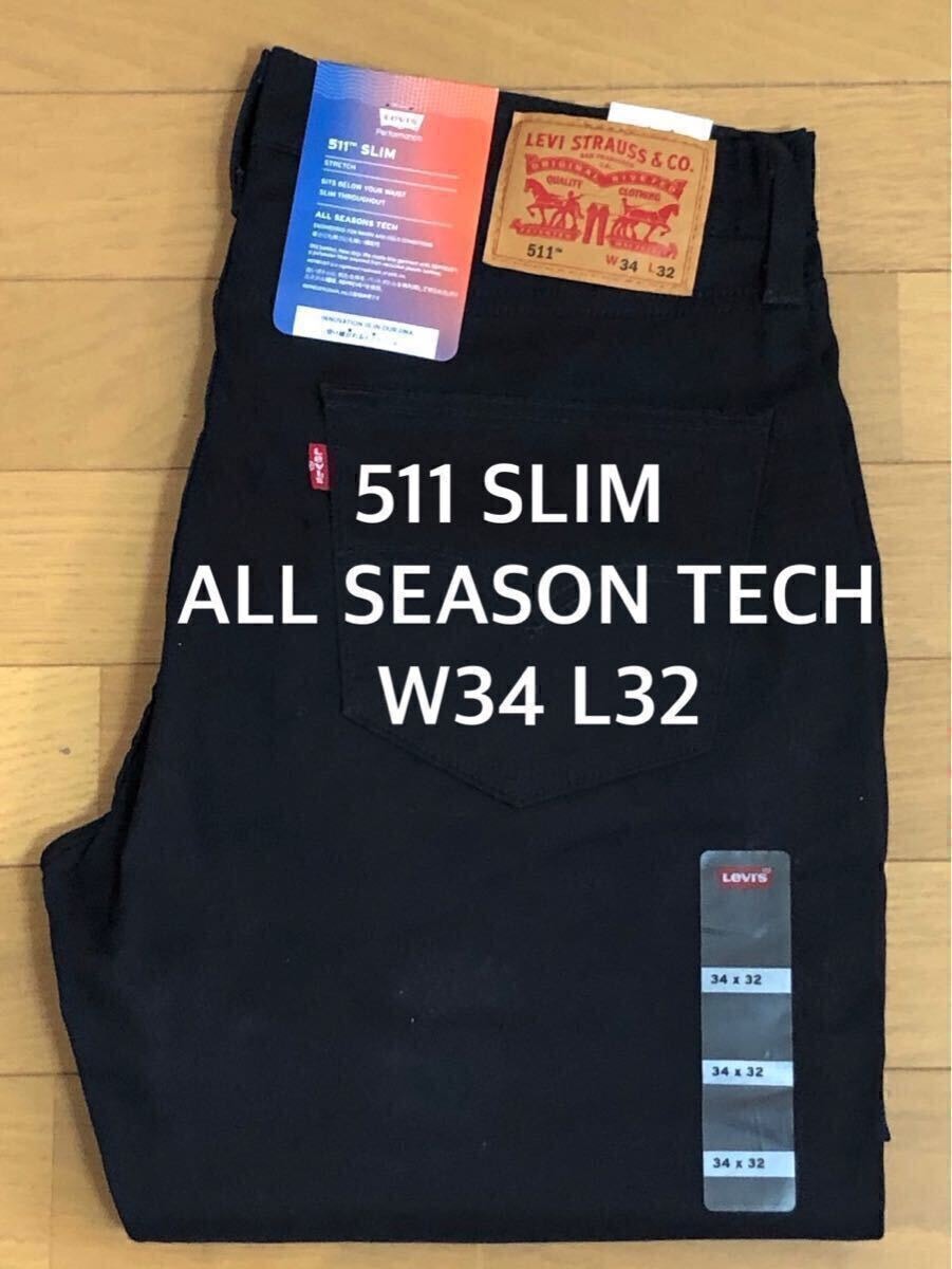 Levi's 511 SLIM FIT MINERAL BLACKSORBTEK WT W34 L32