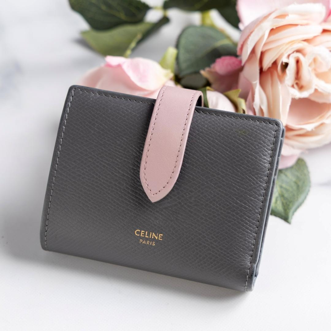 可愛い CELINE スモール ストラップウォレット 三つ折り財布 ミニ財布