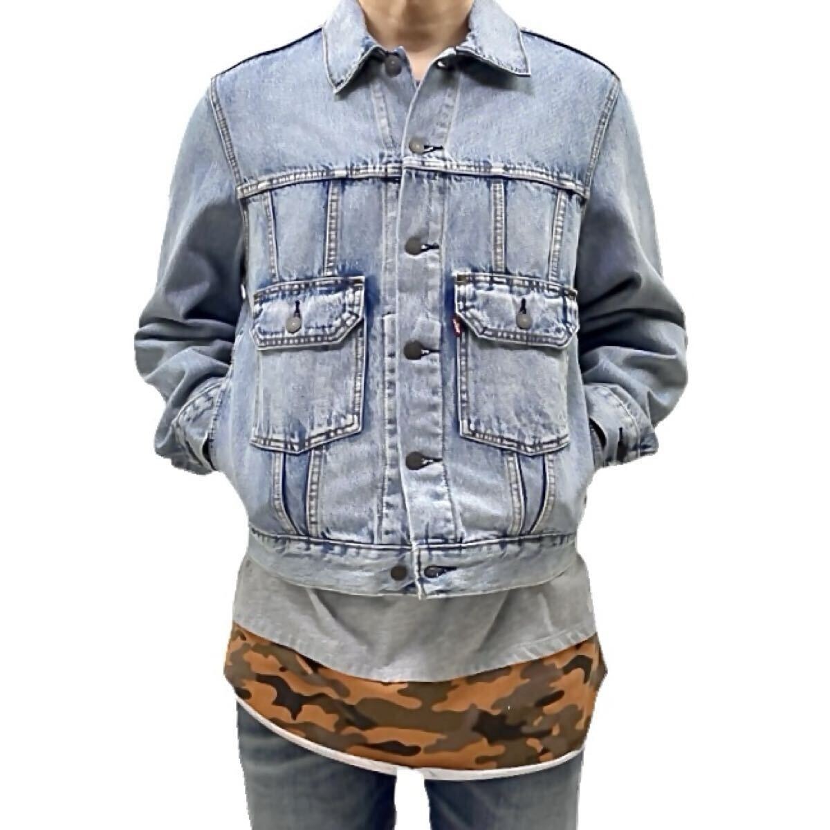 新品 Levi's LEVIS PREMIUM リーバイス プレミアム 85240-0000 ビッグE ライトブルー ウォッシュ 変形 3rd Gジャン デニム ジャケット S