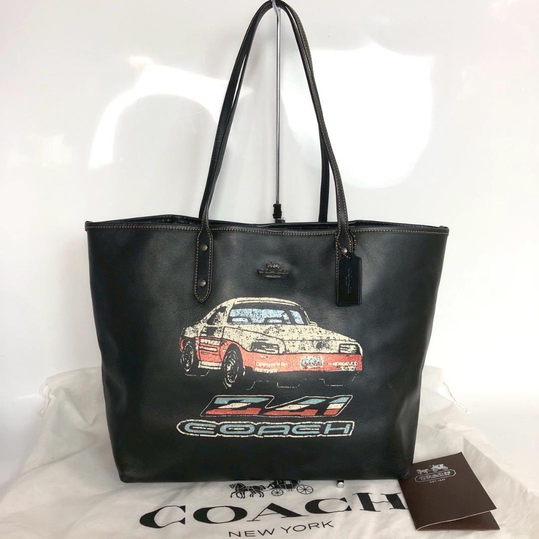 COACH コーチ レザー トートバッグ カーキ ブラック レディース ブランド ハンドバッグ 肩掛け カバン 鞄 黒 A4 収納 通勤 通学
