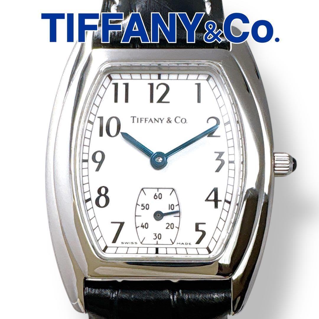 未使用に近い】ティファニー クラシック トノー スモセコ 革ベルト