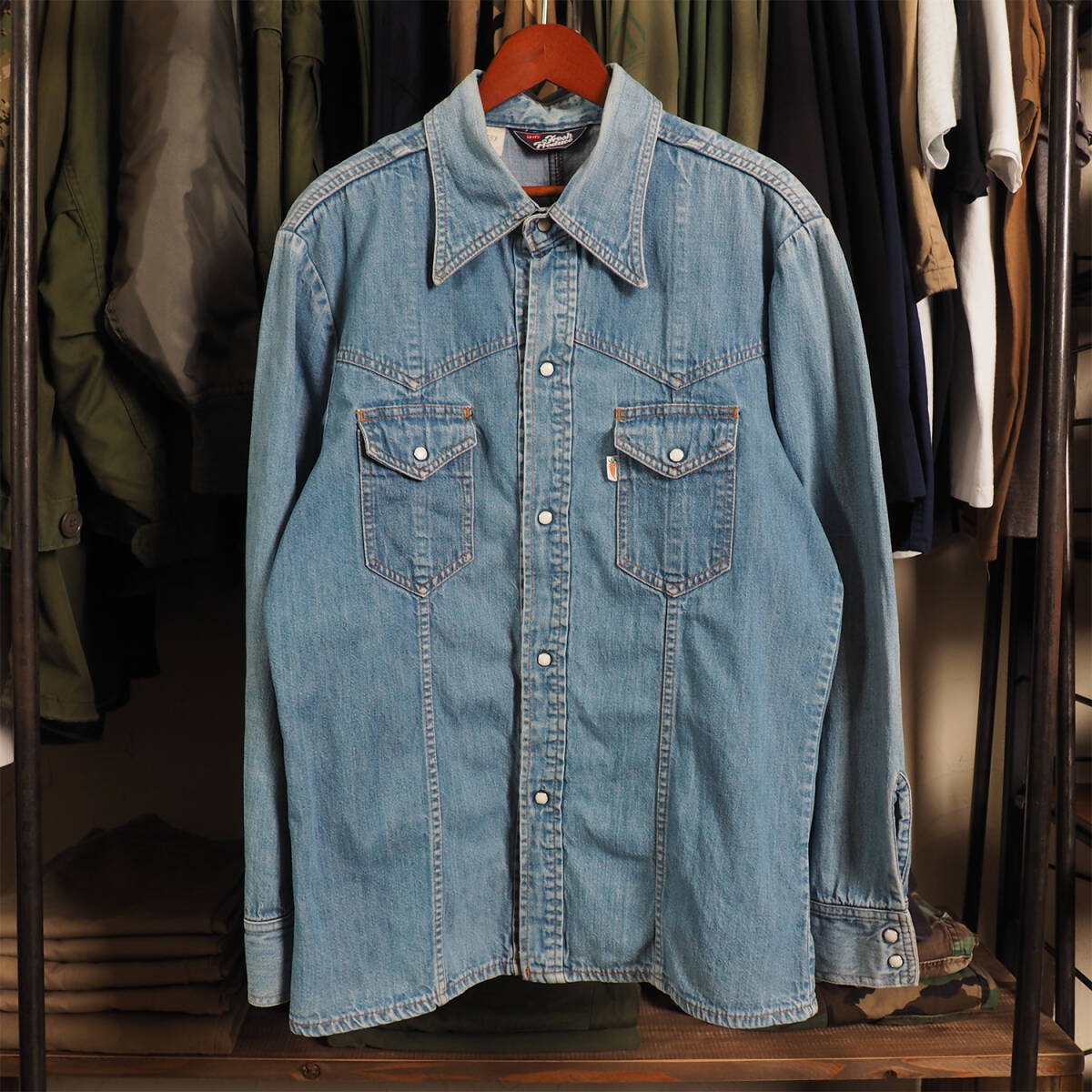 70s リーバイス LEVI’S Fresh Produce フレッシュプロデュース ニンジンタグ デニム ウェスタン シャツ ビンテージ M