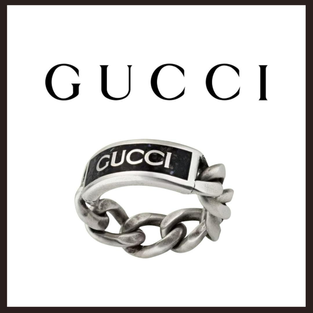 ○★新品 未使用 Gucci グッチ ロゴチェーンリング 定番シルバーリング 24号（グッチ）○●