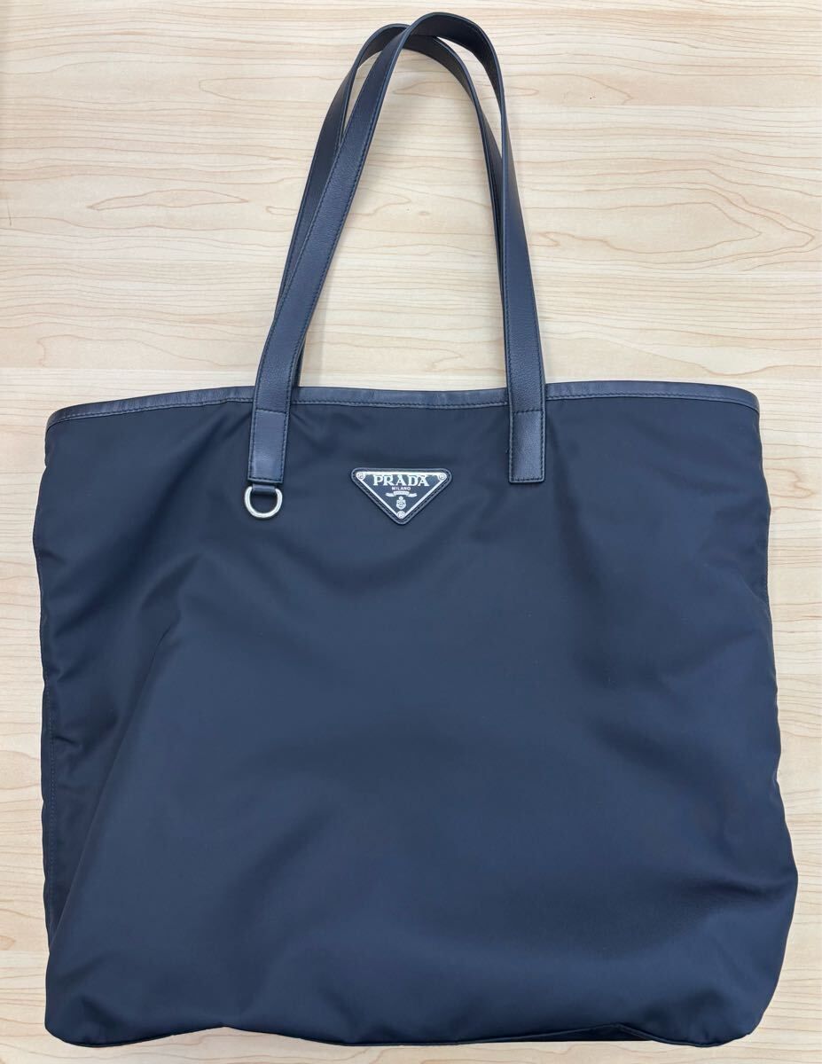 【極美品】 PRADA プラダ ナイロン トートバッグ ユニセックス 三角ロゴ 三角プレート テスート