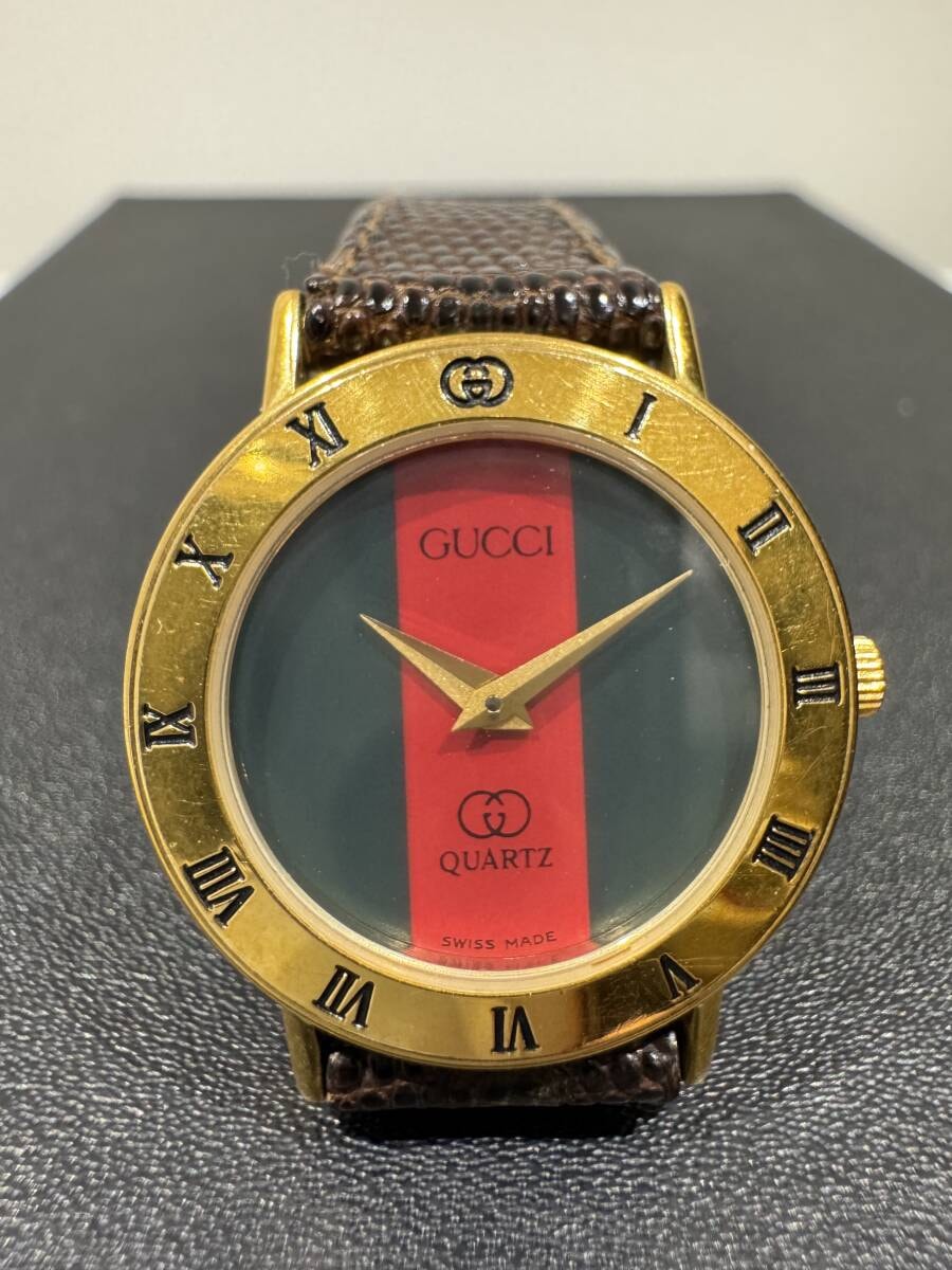 目立った傷や汚れなし】Vintage GUCCI 腕時計 3000 シェリー